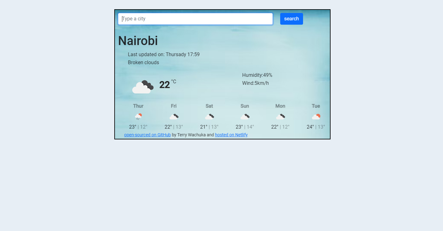 Weather App Preview